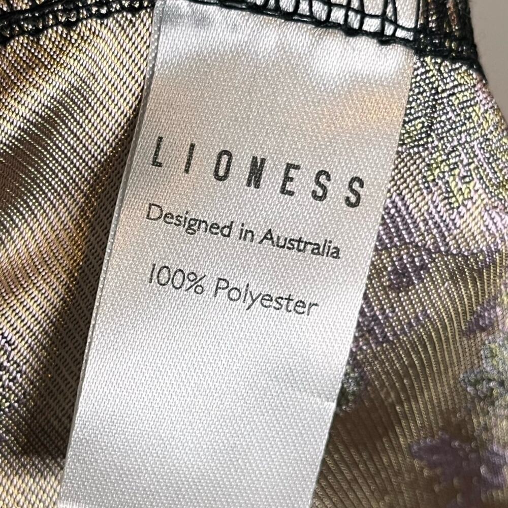 LIONESS The Lola Black Metallic Floral Satin Jacquard Mini Skirt Size Small - Picture 7 of 9